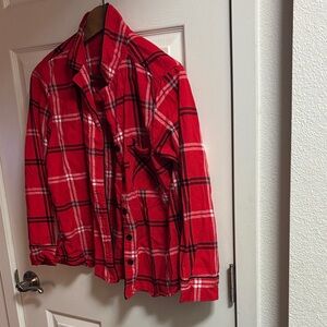 Wondershop Red Plaid Women's Button Down Shirt